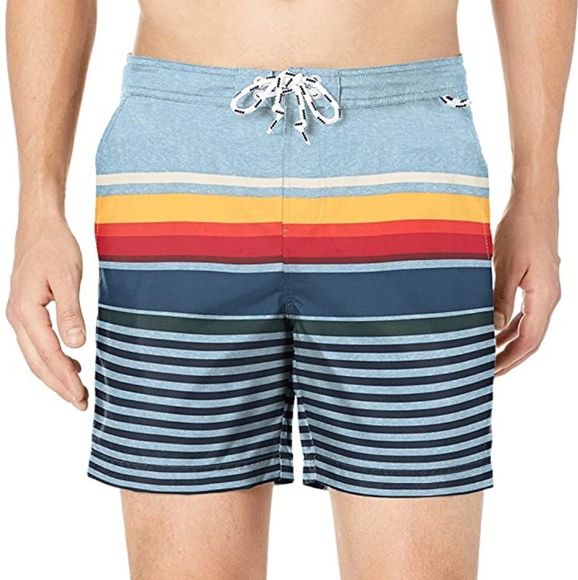 Original Penguin Striped Fixed Volley Swim Shorts - Picture 1 of 7